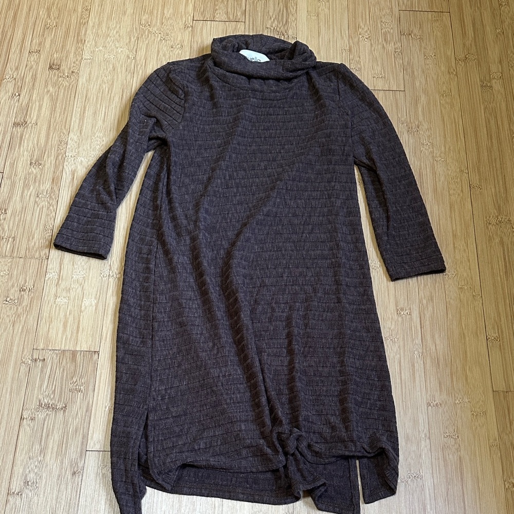 Brown mockneck Sweater Dress